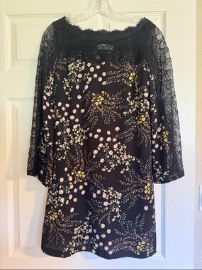 Bailey 44 Black Lace-Accent Top